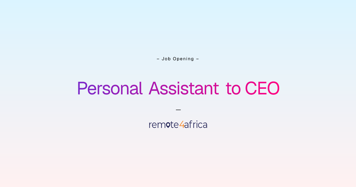 Remote Personal Assistant to CEO job at Software Development company ...