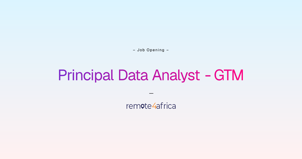 Remote Principal Data Analyst - GTM job at Internet Software & Services ...