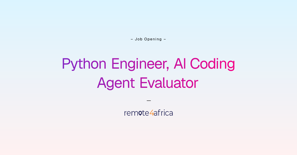 Remote Python Engineer, AI Coding Agent Evaluator job at Software ...