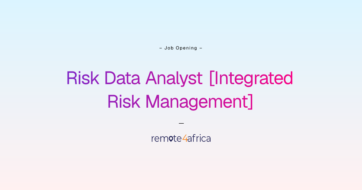 Remote Risk Data Analyst [Integrated Risk Management] job at Financial ...
