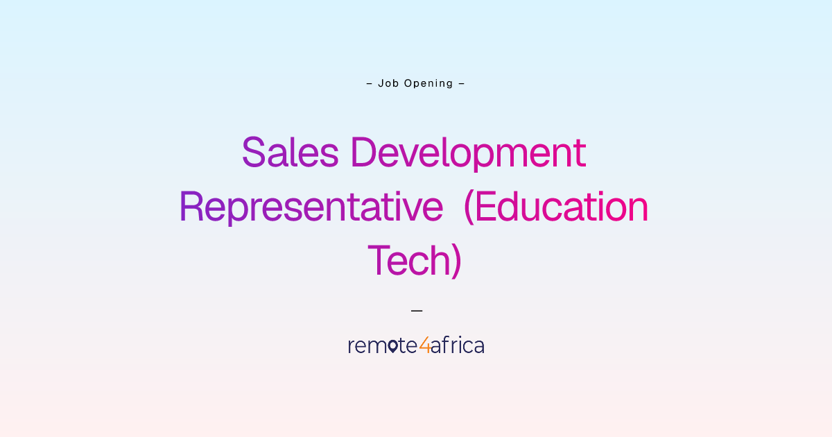 Remote Sales Development Representative (Education Tech) job at Human ...