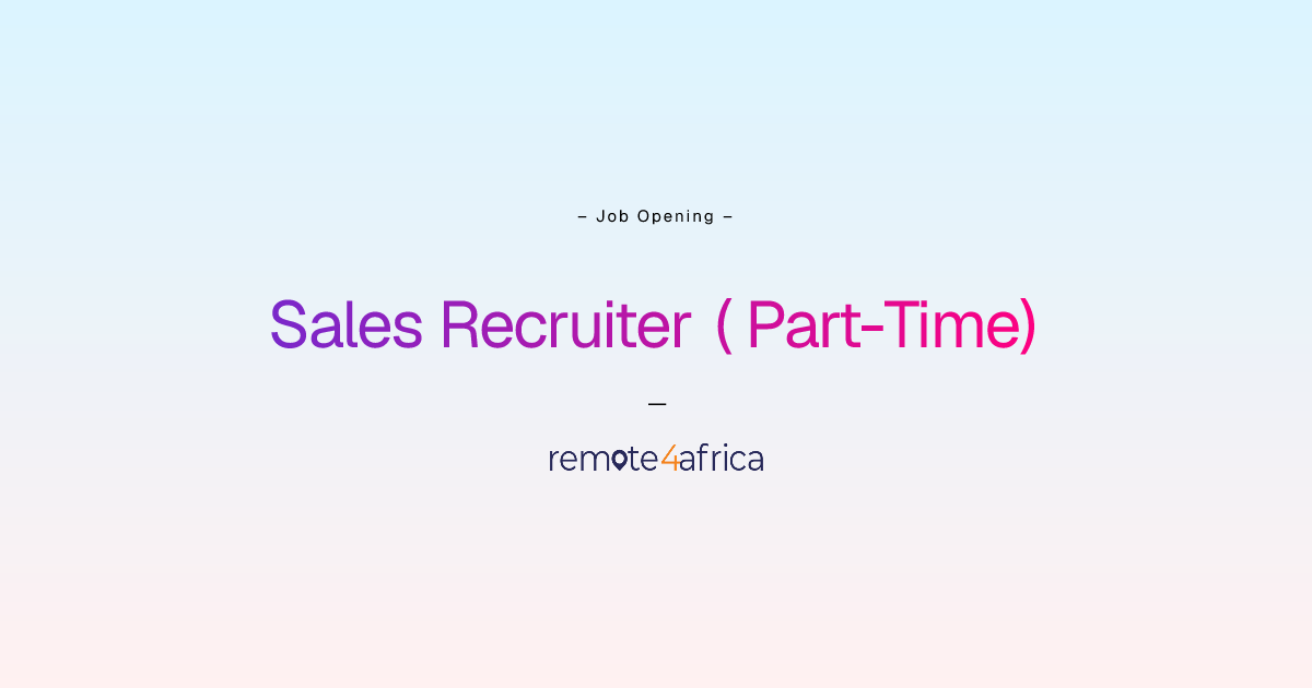 Remote Sales Recruiter ( Part-Time) job at Education / E-learning ...