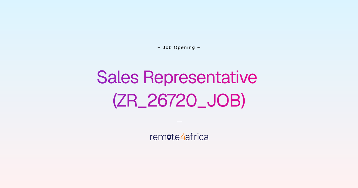 Remote Sales Representative (ZR_26720_JOB) job at Human Resource ...