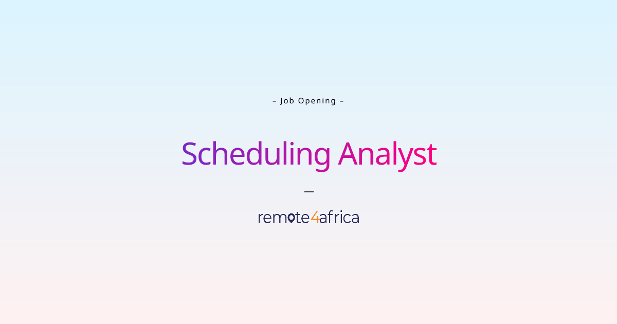 Remote scheduling analyst job at internet software services company