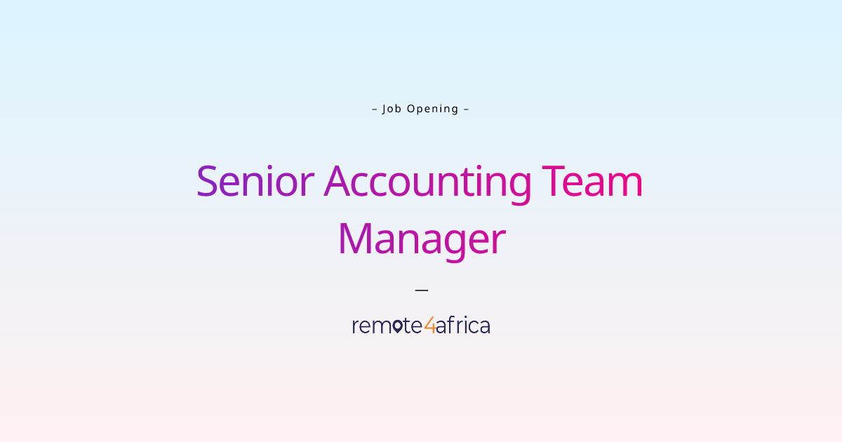 Remote senior accounting team manager job at internet software