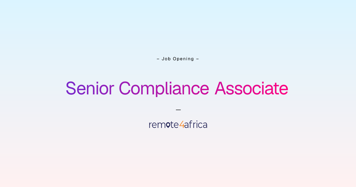 Remote (Hybrid) Senior Compliance Associate job at Financial Services ...