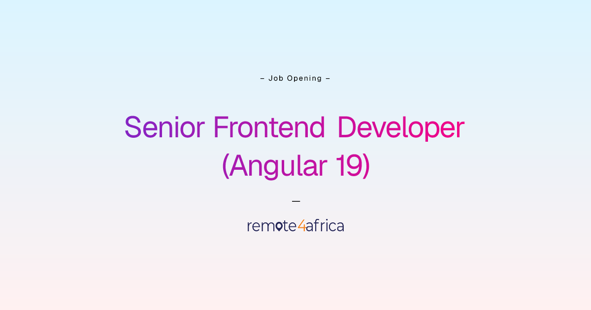 Remote Senior Frontend Developer (Angular +19) job at IT ...