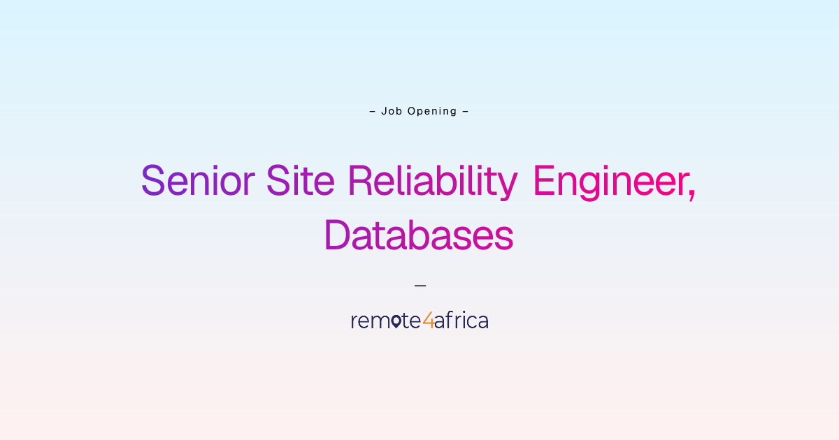Remote Senior Site Reliability Engineer, Databases job at Internet ...