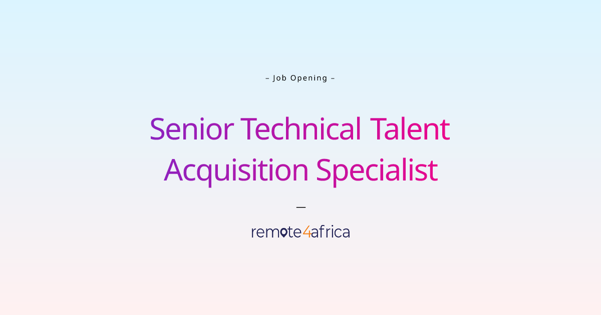 Remote Senior Technical Talent Acquisition Specialist job at Health ...