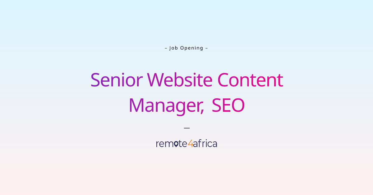 remote senior content manager