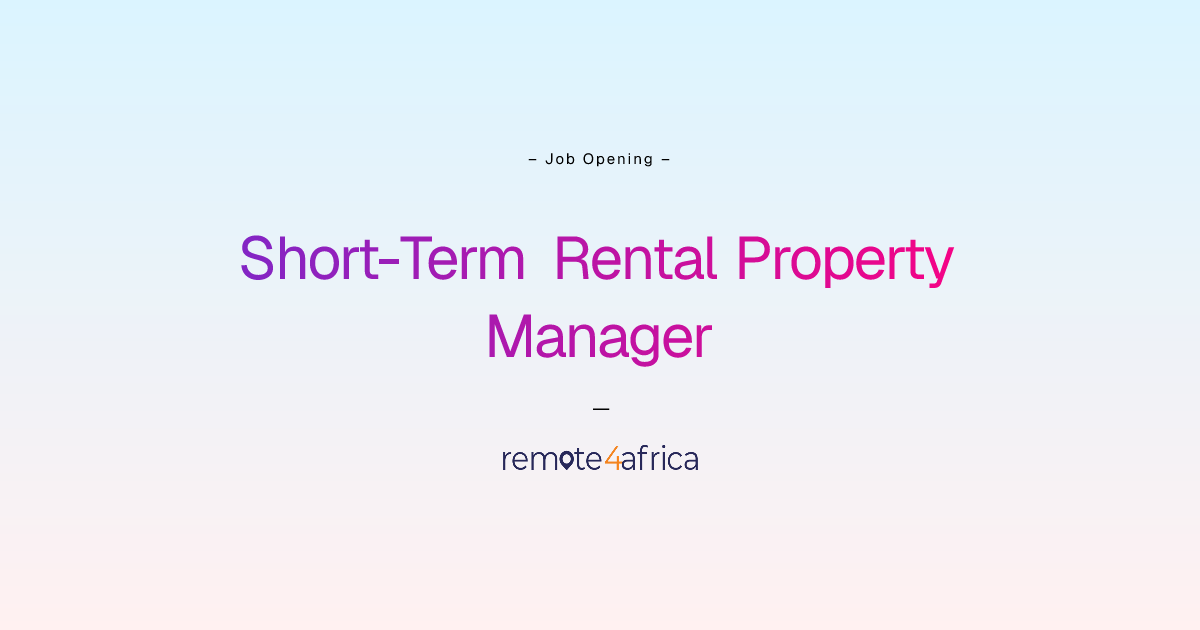 Remote Short-Term Rental Property Manager job at Human Resource ...