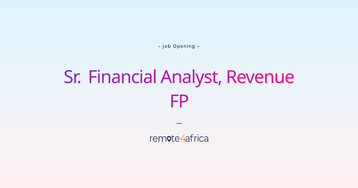 Remote Sr. Financial Analyst, Revenue FP&A job at IT ...