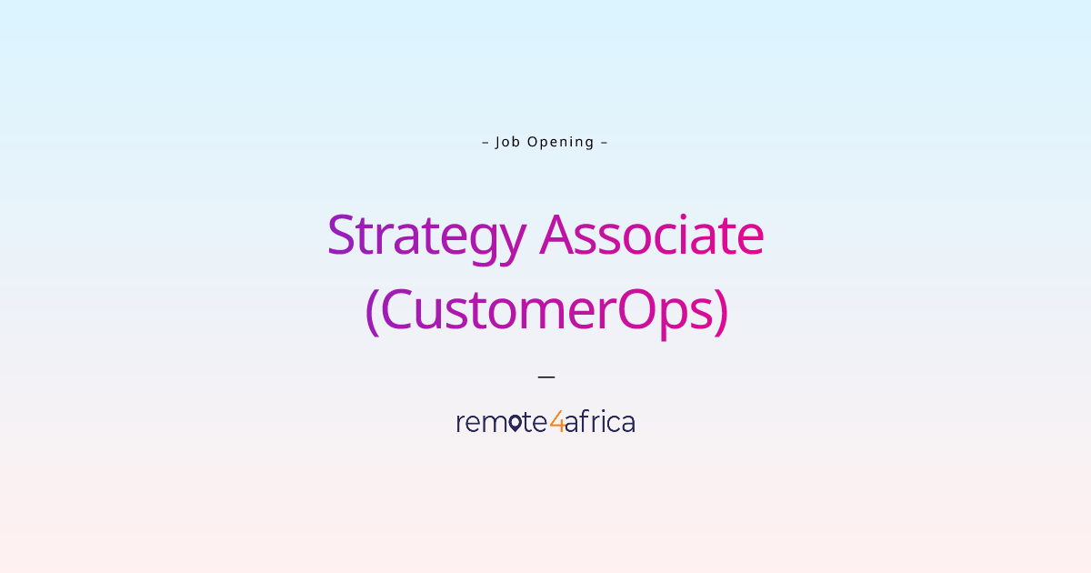 Remote Strategy Associate (CustomerOps) job at Software