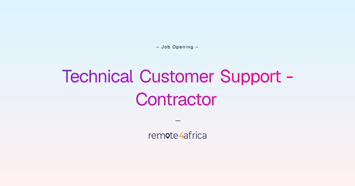 Remote Technical Customer Support - Contractor job at Internet Software ...