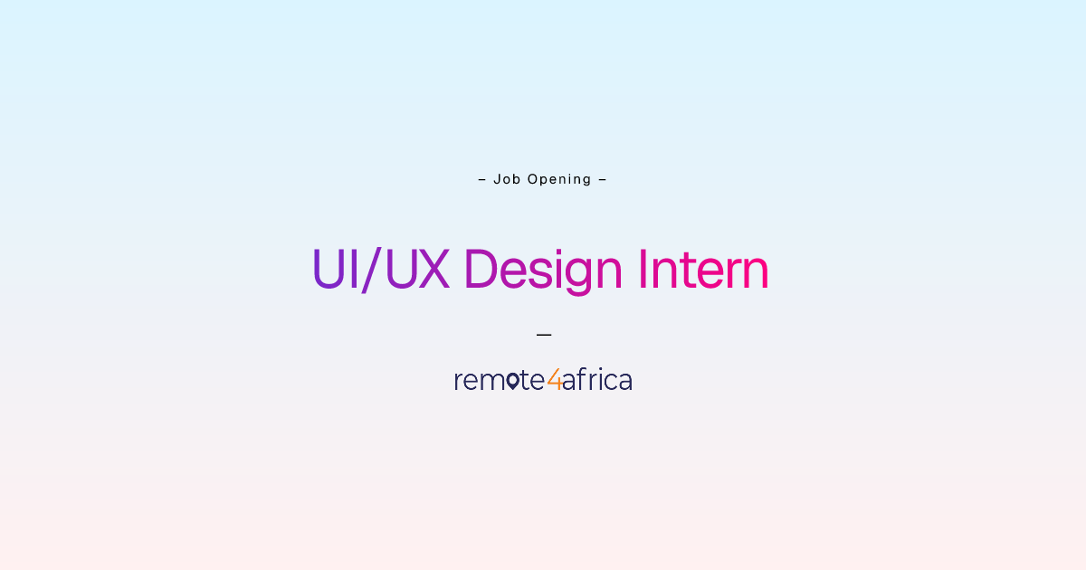 Remote UI/UX Design Intern job at Financial Services / FinTech company ...