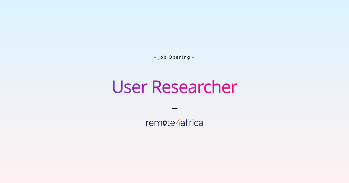 Remote User Researcher job at IT / Services company