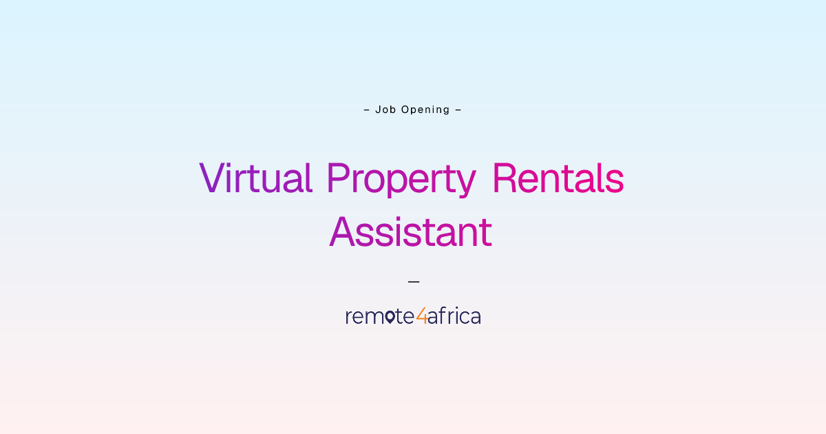 Remote Virtual Property Rentals Assistant job at Human Resource ...
