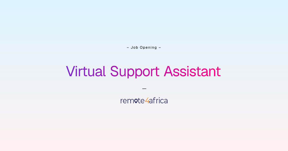 Remote Virtual Support Assistant job at Human Resource Services company ...